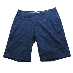 Under Armour Mens Golf Shorts 36 Navy Blue Geometric Stretch 100%